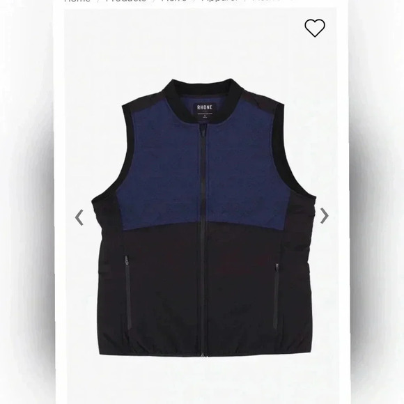 RHONE APPAREL Midtown Black & Navy Zip Front Vest - Picture 7 of 7